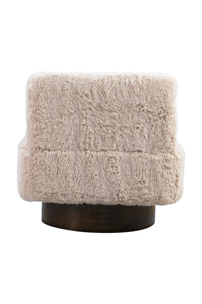 Bassett Mirror - Amaya Beige Faux Fur Swivel Accent Chair - 9401-LR-805 view 3