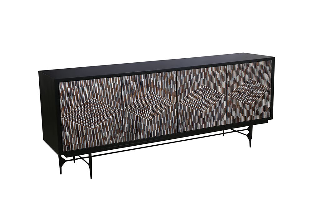 Bassett Mirror - Andreas 80" Dark Brown Mango Four-Door Storage Cabinet - 6068-DR-576 view 1
