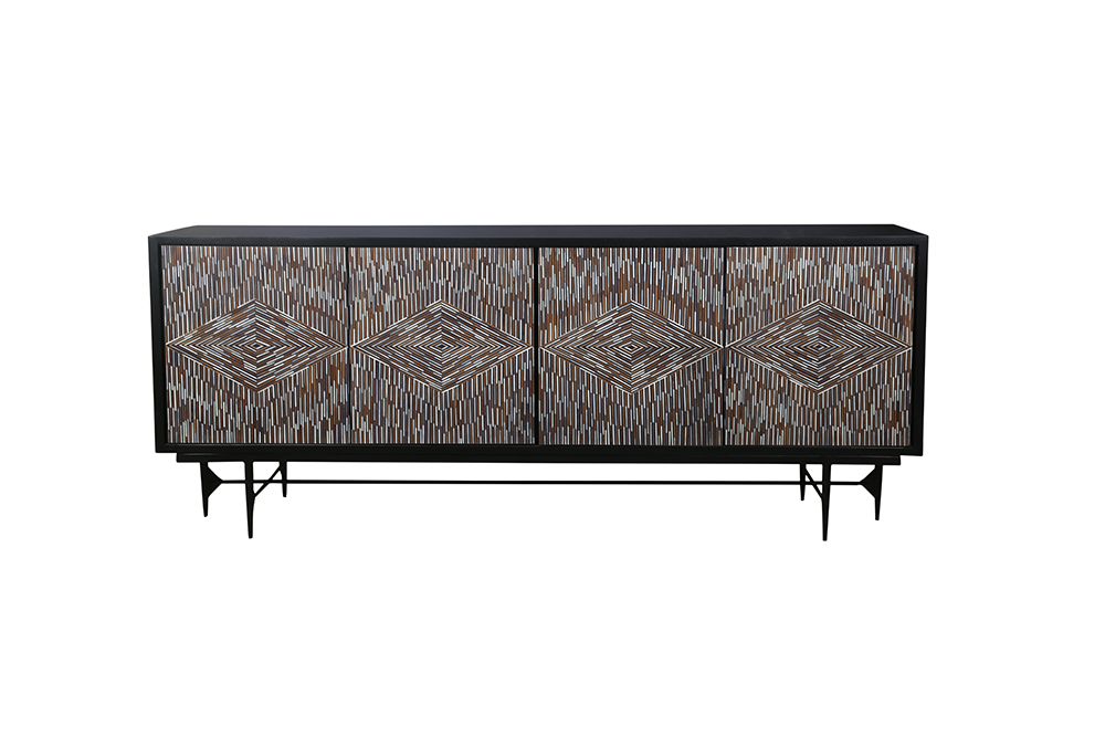 Bassett Mirror - Andreas 80" Dark Brown Mango Four-Door Storage Cabinet - 6068-DR-576 view 2