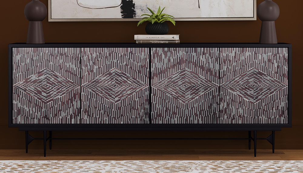 Bassett Mirror - Andreas 80" Dark Brown Mango Four-Door Storage Cabinet - 6068-DR-576 view 5