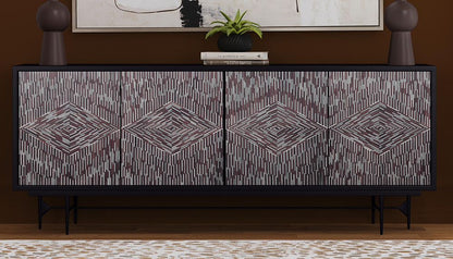 Bassett Mirror - Andreas 80" Dark Brown Mango Four-Door Storage Cabinet - 6068-DR-576 view 5