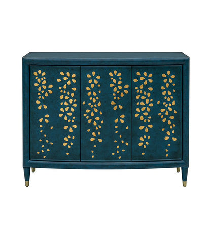 Bassett Mirror - Argento 46" Antique Blue Wood Three-Door Storage Cabinet - 6041-LR-508 view 2