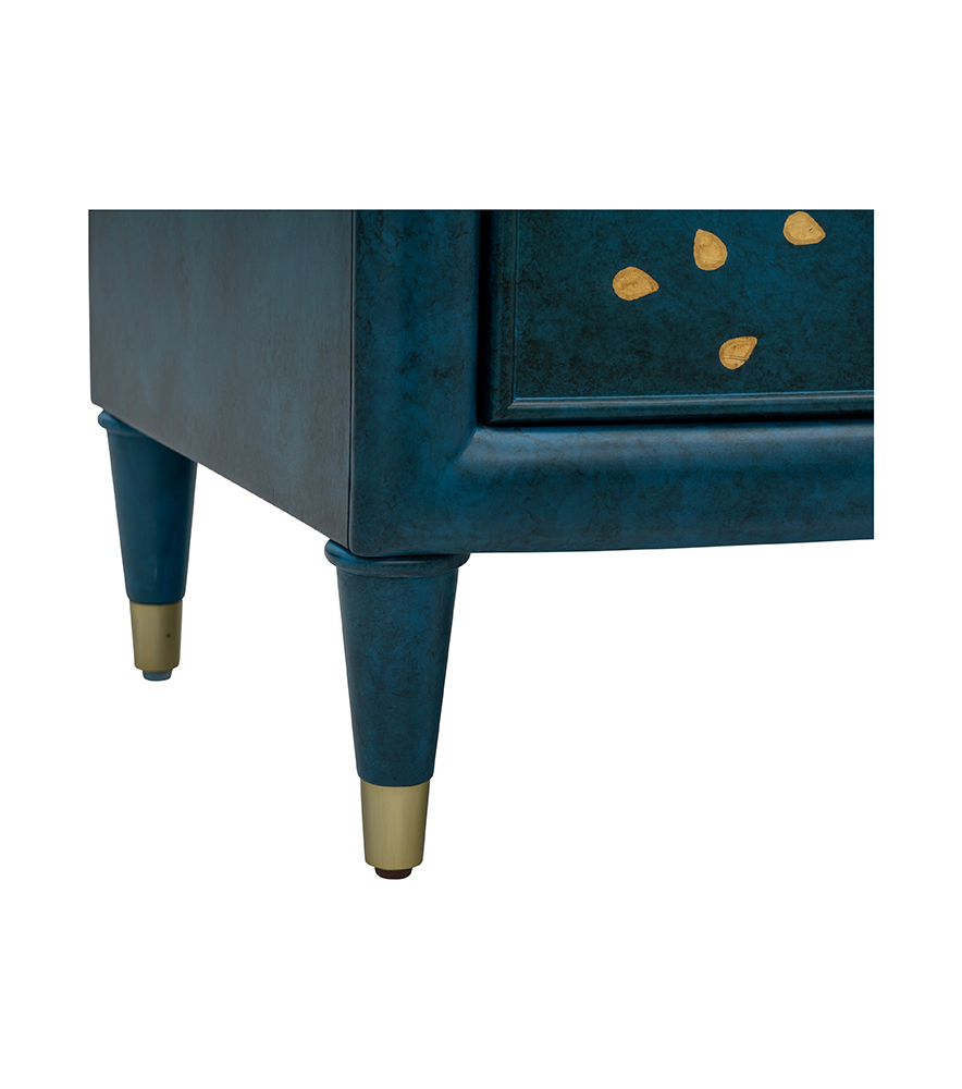 Bassett Mirror - Argento 46" Antique Blue Wood Three-Door Storage Cabinet - 6041-LR-508 view 5