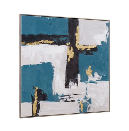 Bassett Mirror - Around About Silver Abstract Framed Canvas - 7301-065 view 2