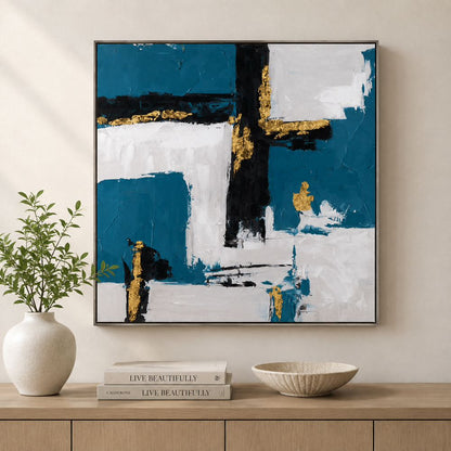 Bassett Mirror - Around About Silver Abstract Framed Canvas - 7301-065 view 5