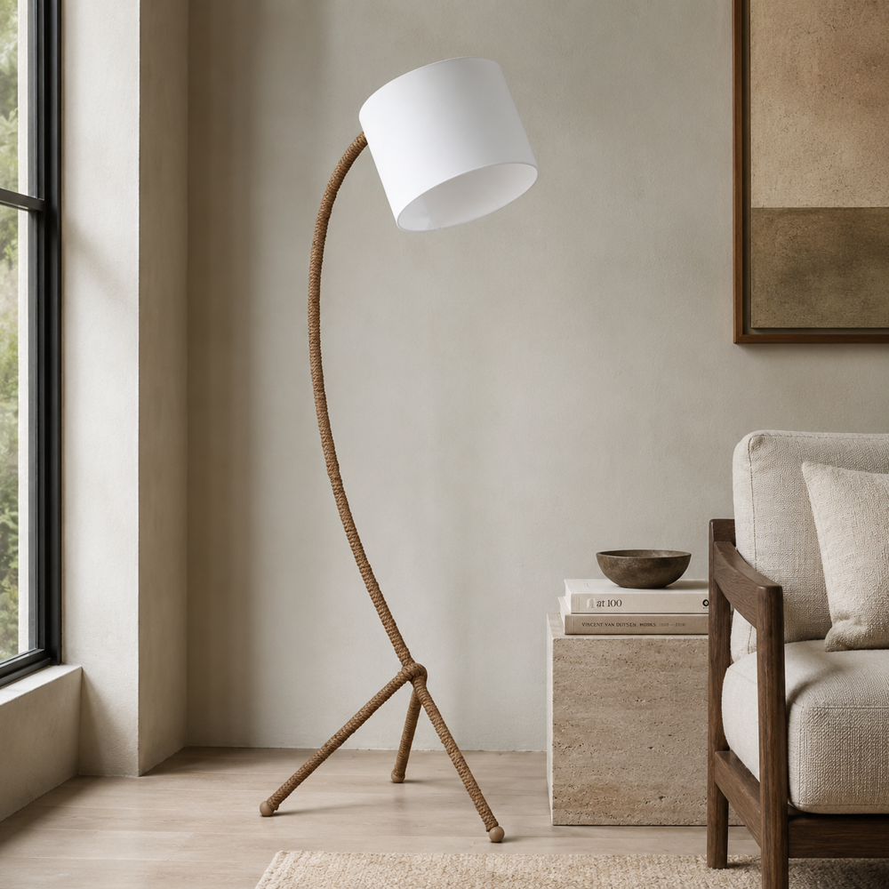 Bassett Mirror - Arturo 68" Natural Rope Floor Lamp - L4666F view 4