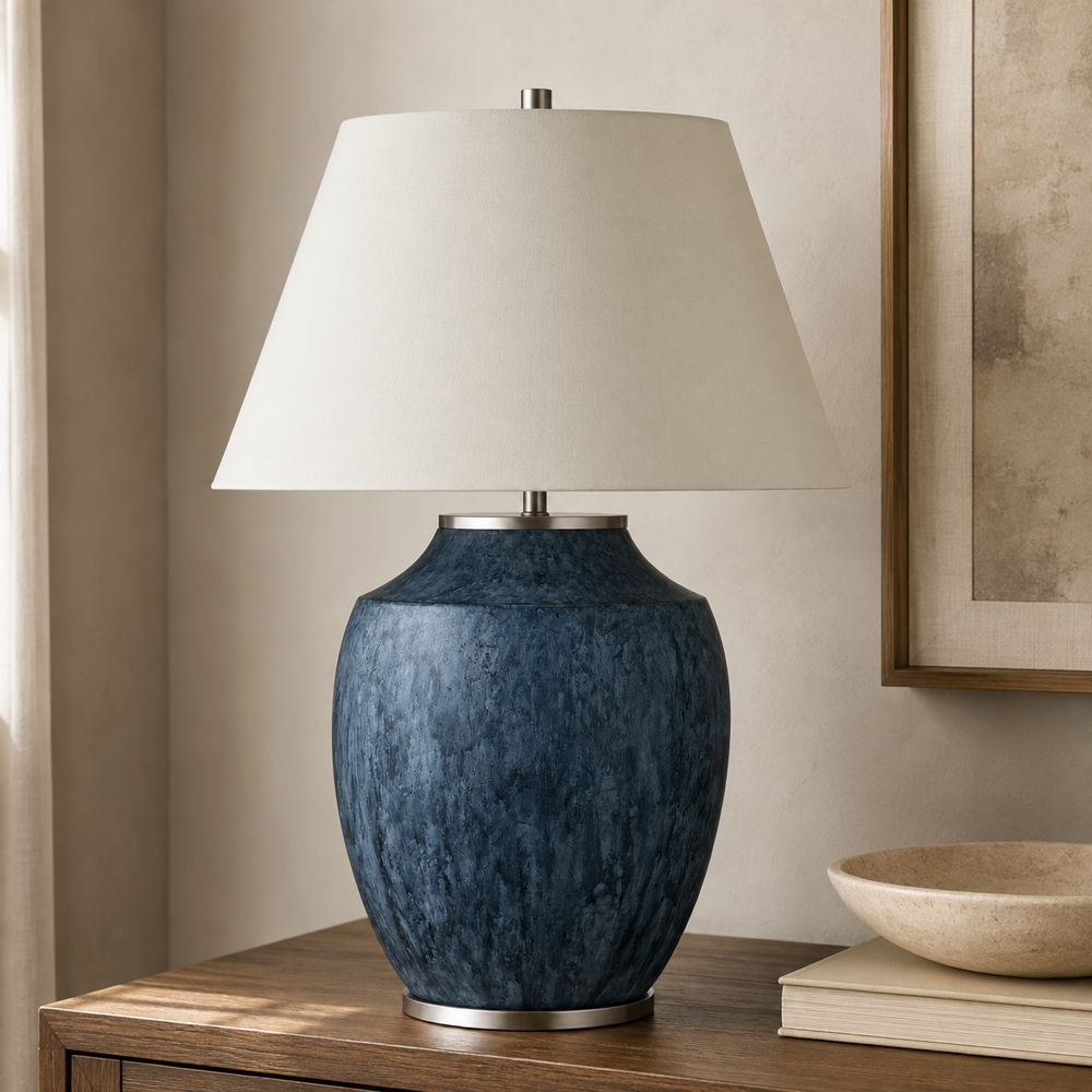 Bassett Mirror - Ashe 32" Blue Resin Table Lamp - L4661T view 4