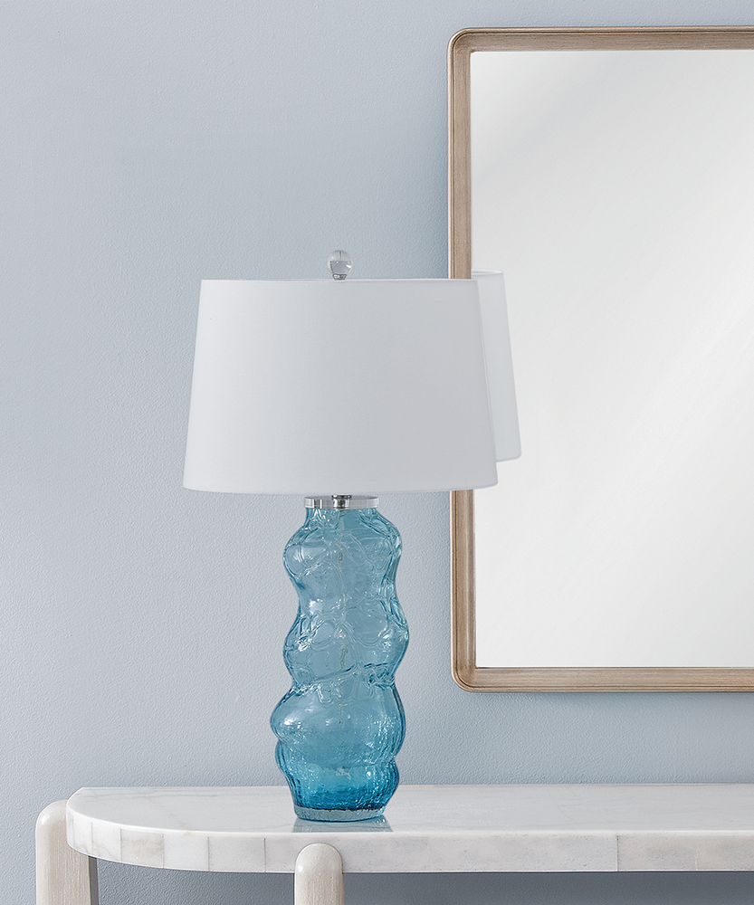 Bassett Mirror - Atchison 29" Blue Art Glass Table Lamp - L4476T view 3