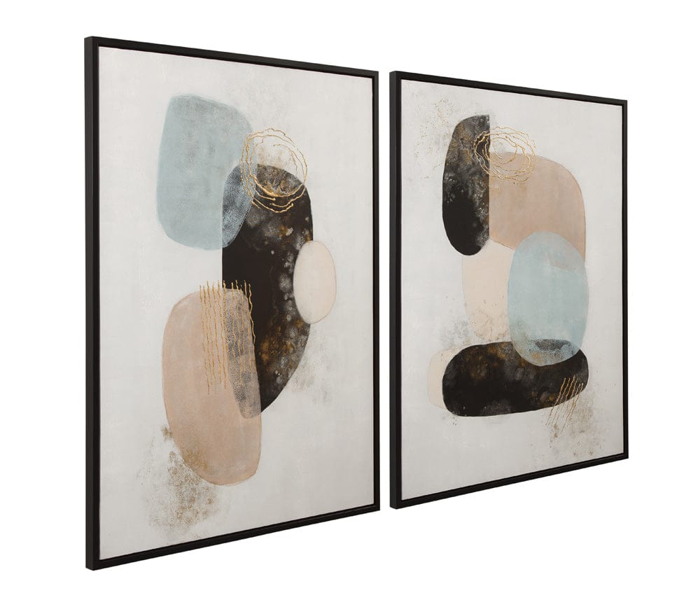 Bassett Mirror - Athena Framed Canvas Set of 2 in Black - 7301-084 view 1