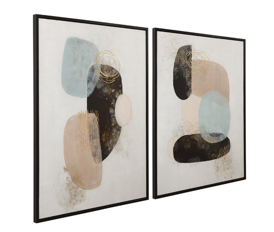 Bassett Mirror - Athena Framed Canvas Set of 2 in Black - 7301-084 view 1