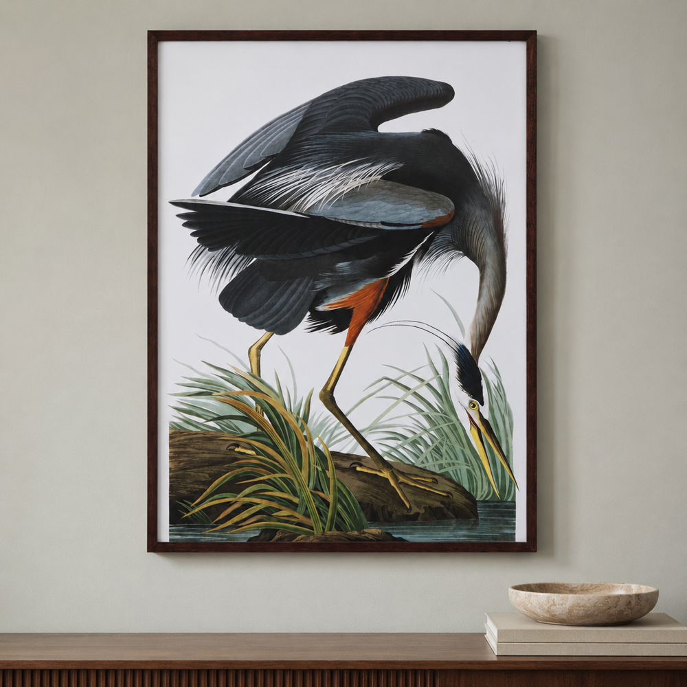 Bassett Mirror - Audubon Great Blue Heron Framed Print - 9902-281 view 3