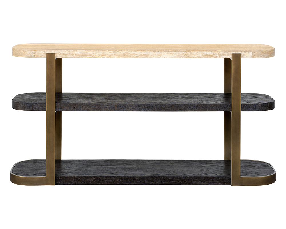 Bassett Mirror - Avalon 60" Travertine Console Table - 9440-LR-400 view 2