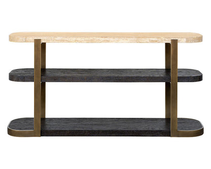 Bassett Mirror - Avalon 60" Travertine Console Table - 9440-LR-400 view 2