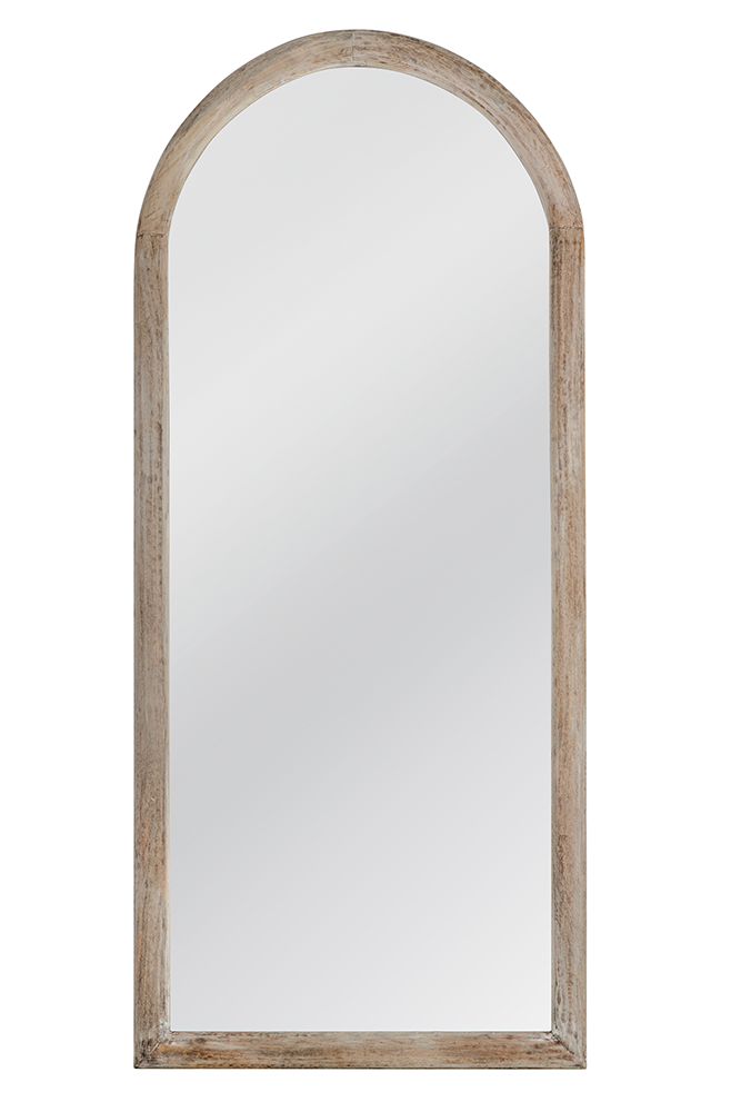 Bassett Mirror - Bay 72" Whitewashed Arched Floor Mirror - M5018 view 1