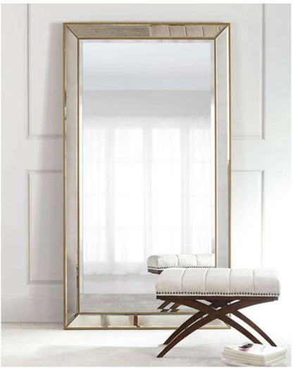 Bassett Mirror - Beaded 79" Gold Floor Mirror - M3871B view 4