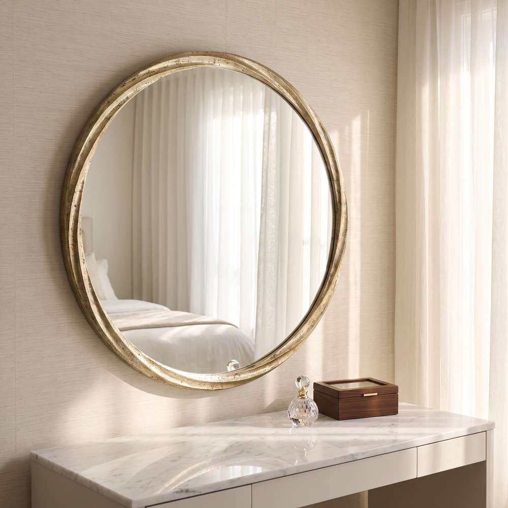Bassett Mirror - Beekmann Hill 36" Gold Round Wall Mirror - M4687 view 5