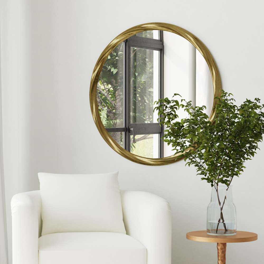 Bassett Mirror - Beekmann Hill 36" Gold Round Wall Mirror - M4687 view 6