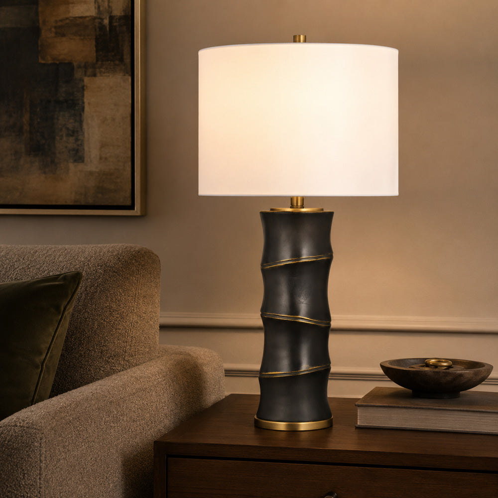 Bassett Mirror - Berkshire 28" Black Resin Table Lamp - L4690T view 5