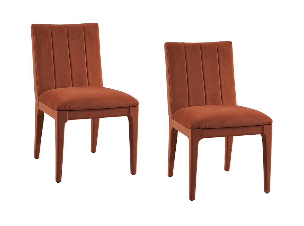 Bassett Mirror - Brianne Rust Velvet Dining Chair (Set of 2) - 9746-DR-800-2 view 1