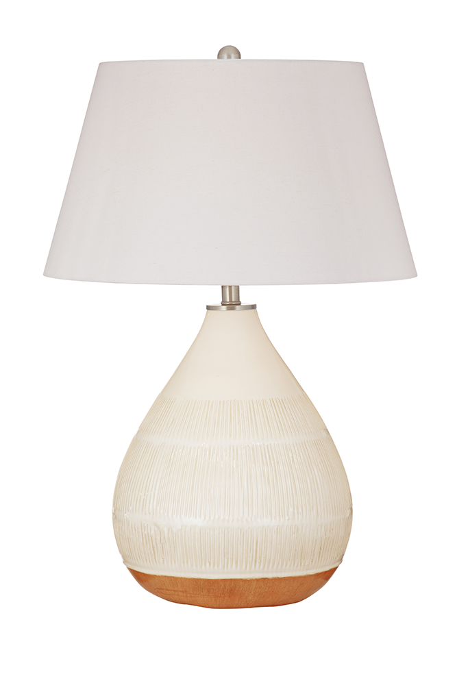 Bassett Mirror - Calira 28" Cream Ceramic Table Lamp - L4817T view 1