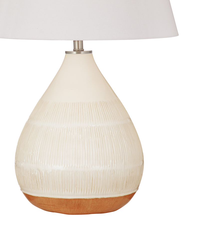 Bassett Mirror - Calira 28" Cream Ceramic Table Lamp - L4817T view 3