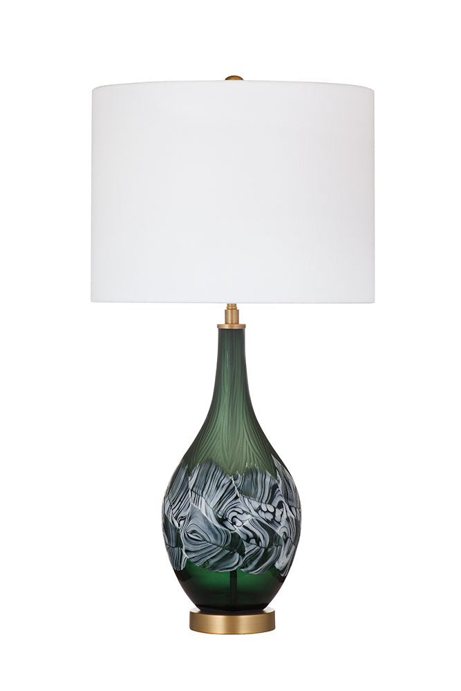 Bassett Mirror - Callan 29" Emerald Green Art Glass Table Lamp - L4812T view 1