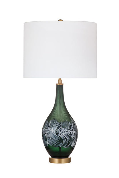 Bassett Mirror - Callan 29" Emerald Green Art Glass Table Lamp - L4812T view 1