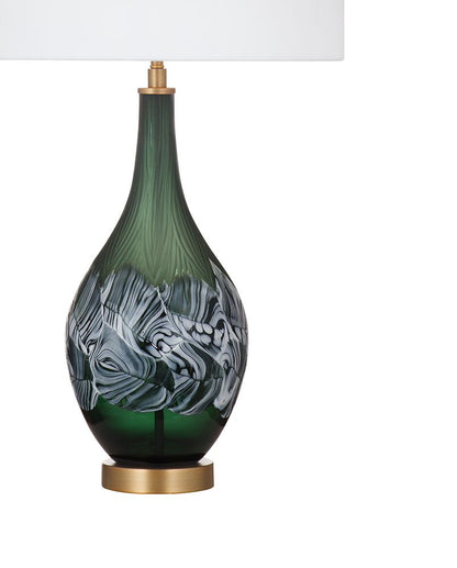 Bassett Mirror - Callan 29" Emerald Green Art Glass Table Lamp - L4812T view 2