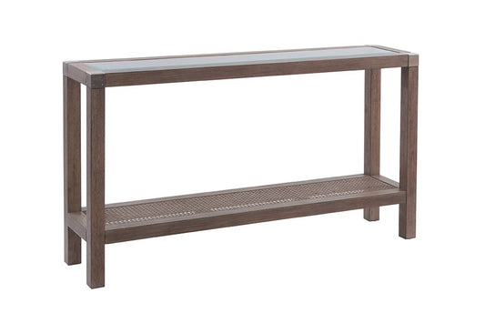 Bassett Mirror - Calum 54" Gray Cane Console Table - 9675-LR-400 view 1