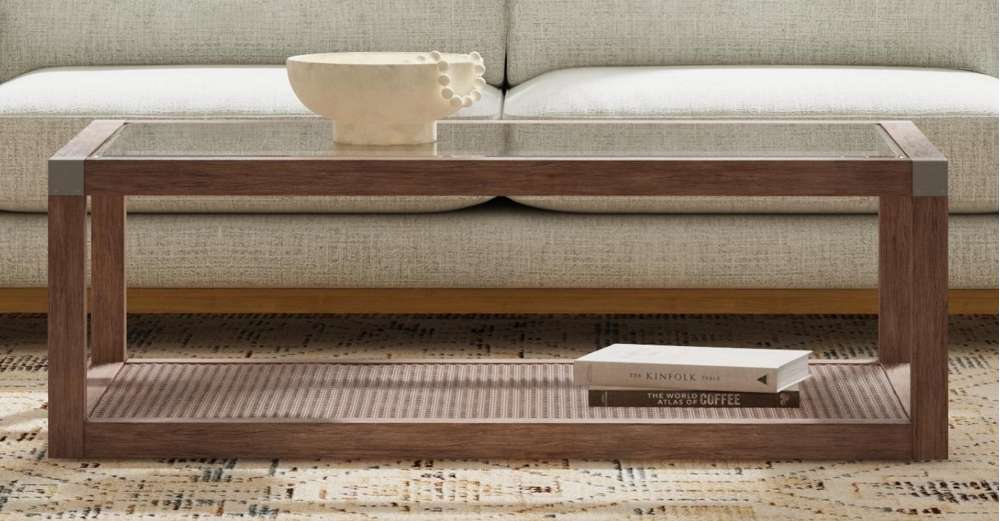 Bassett Mirror - Calum Driftwood Cane Coffee Table - 9675-LR-100 view 3