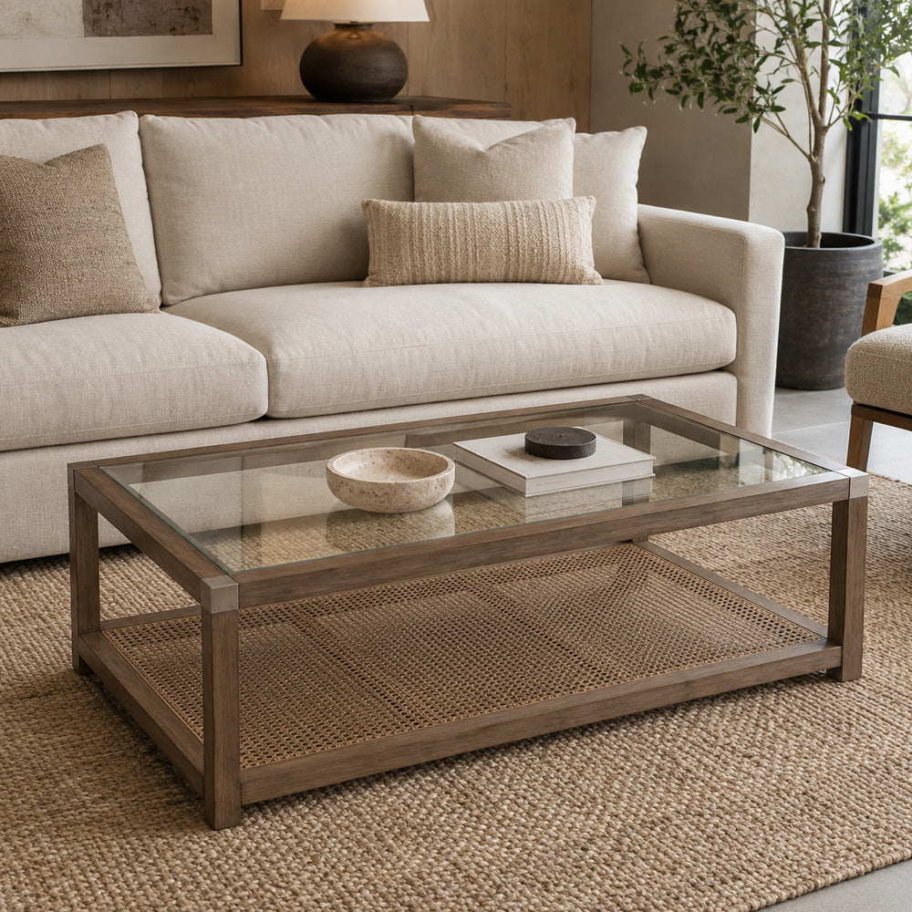Bassett Mirror - Calum Driftwood Cane Coffee Table - 9675-LR-100 view 4