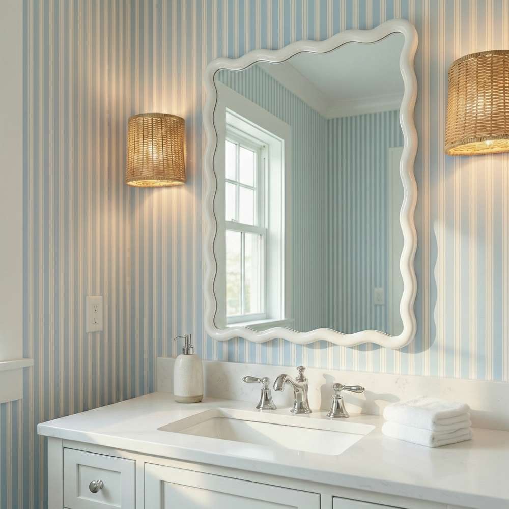 Bassett Mirror - Camellia 36" White Rectangular Wall Mirror - M5037 view 5