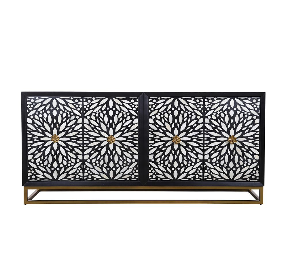 Bassett Mirror - Cameron 72" Black Mango Wood Storage Cabinet - 6034-DR-576 view 2