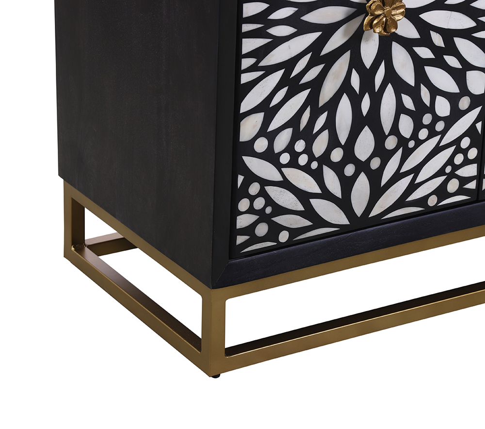 Bassett Mirror - Cameron 72" Black Mango Wood Storage Cabinet - 6034-DR-576 view 3