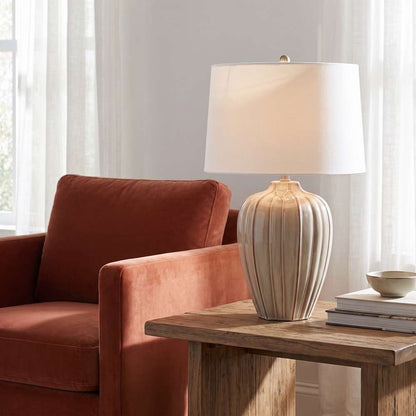 Bassett Mirror - Camilo 30" Beige Ceramic Table Lamp - L4598T view 5