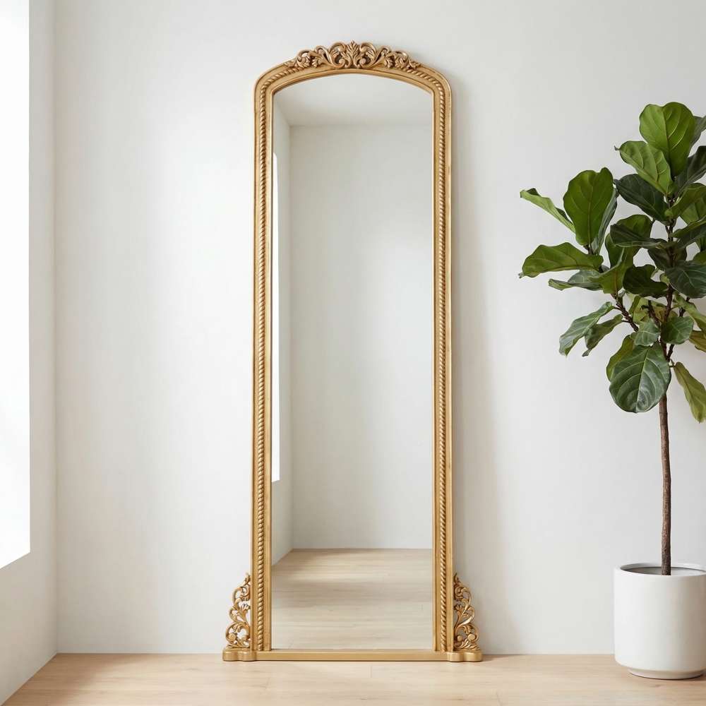 Bassett Mirror - Cena 72" Gold Arched Floor Mirror - M5267 view 5