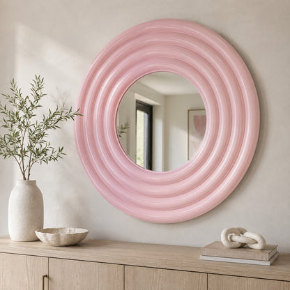 Bassett Mirror - Centauri 48" Glossy Pink Round Wall Mirror - M5220 view 5