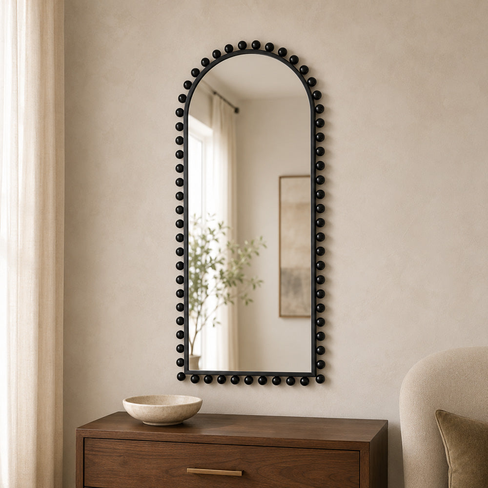 Bassett Mirror - Claria 45" Black Arched Wall Mirror - M5130 view 5