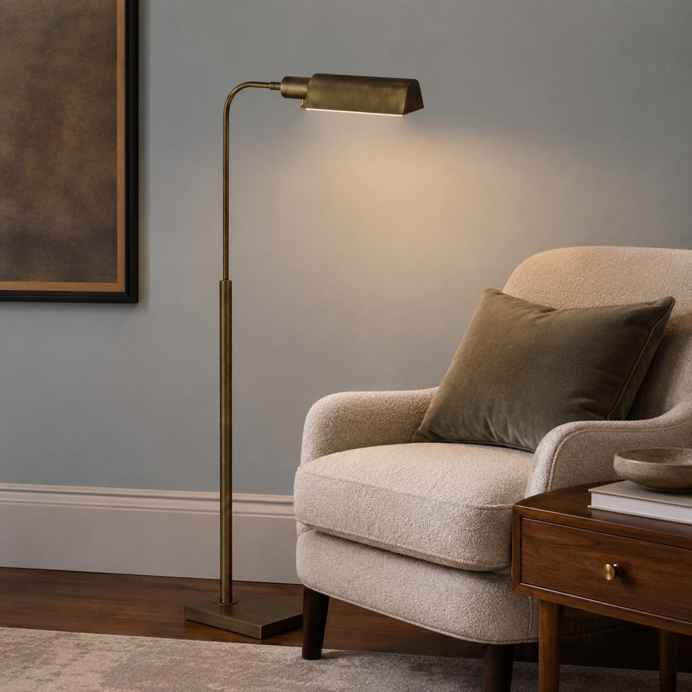 Bassett Mirror - Clatsop 45" Brass Metal Floor Lamp - L4495F view 4