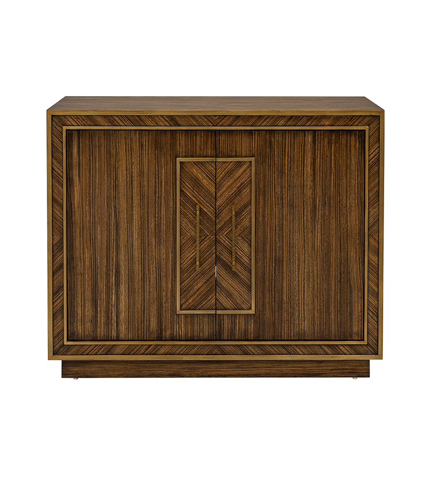 Bassett Mirror - Claudia 42" Brown Zebrano Storage Cabinet - 6042-LR-508 view 2