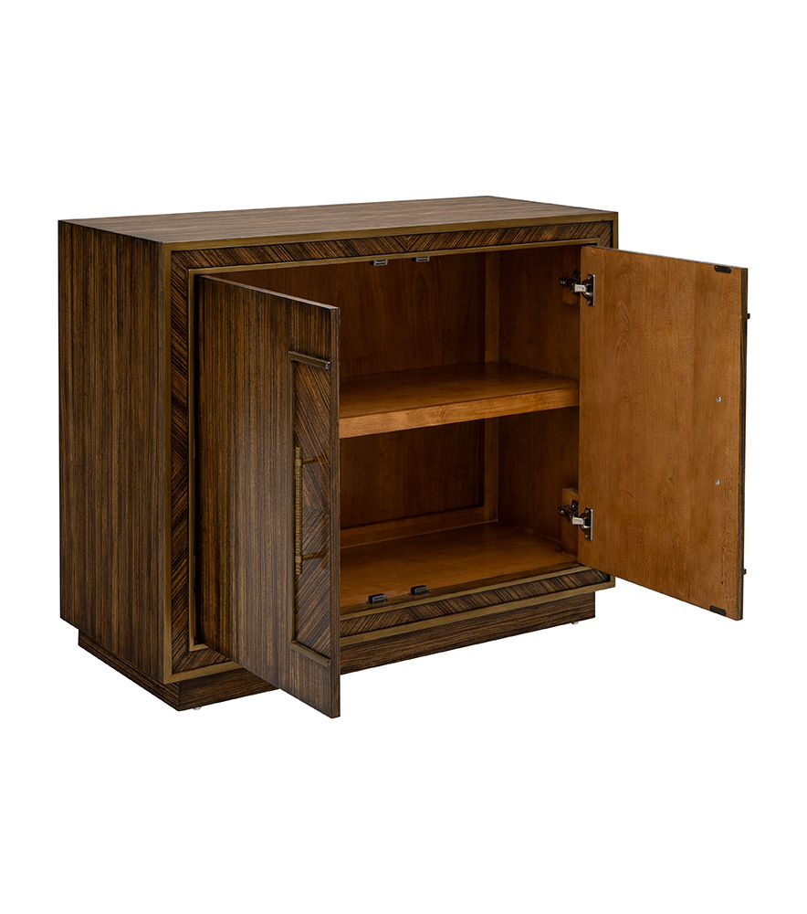 Bassett Mirror - Claudia 42" Brown Zebrano Storage Cabinet - 6042-LR-508 view 4
