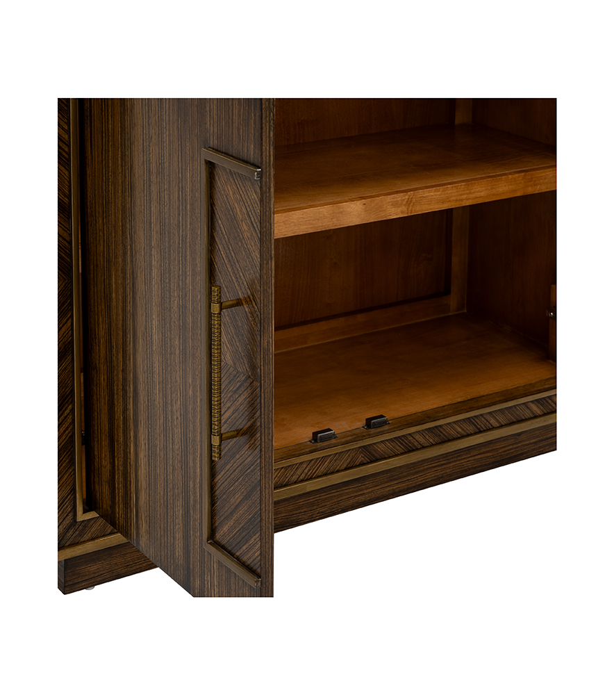Bassett Mirror - Claudia 42" Brown Zebrano Storage Cabinet - 6042-LR-508 view 5