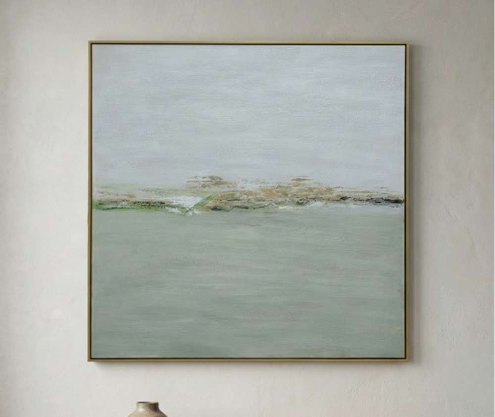Bassett Mirror - Coastal Horizon Green Landscape Framed Canvas - 7301-140 view 4