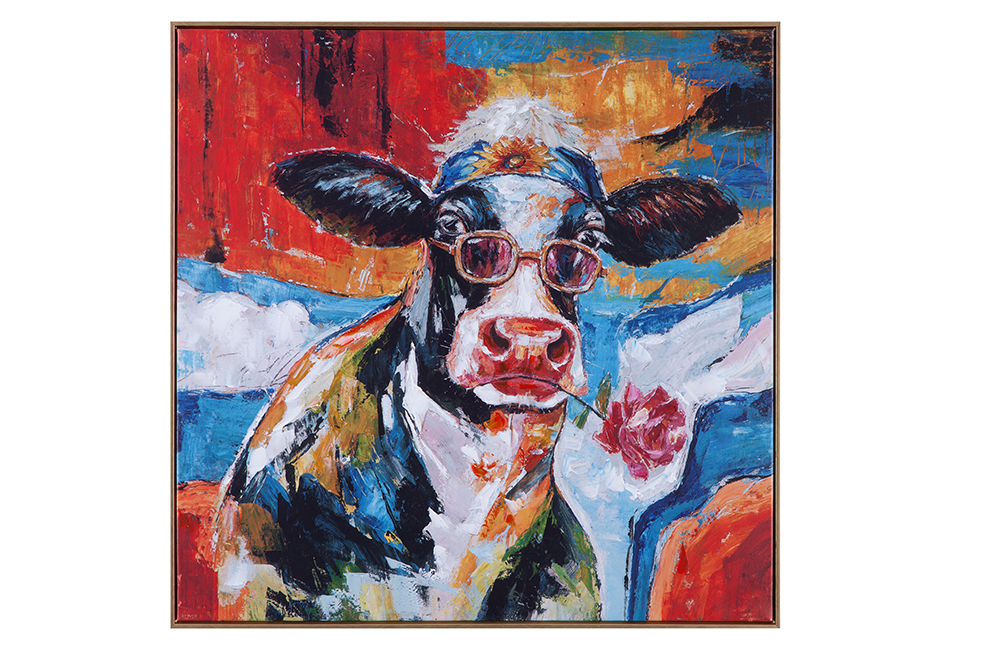 Bassett Mirror - Cool Dude Blue Animal Framed Canvas - 7301-070 view 1