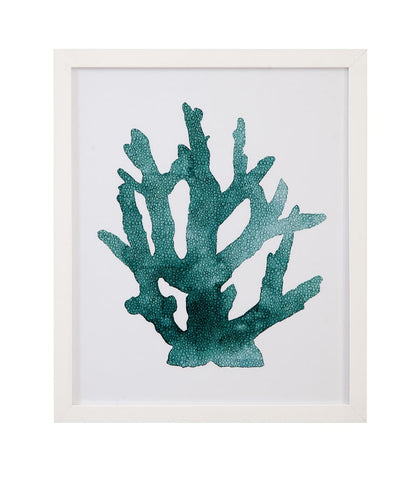 Bassett Mirror - Coral Souvenirs I Framed Print in Teal Green - 9902-276A view 1