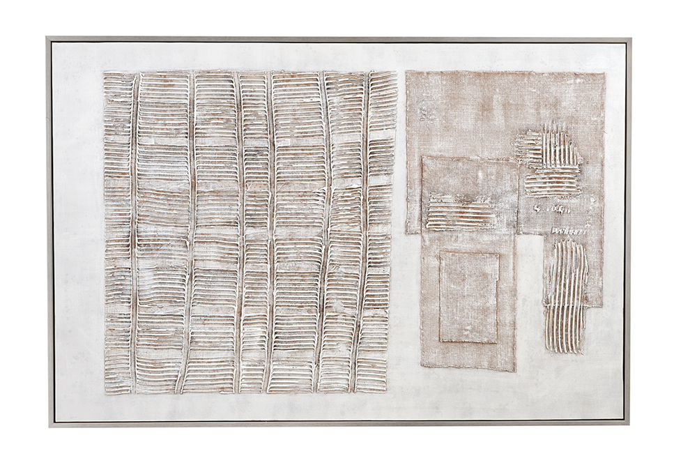 Bassett Mirror - Counted Days Silver Geometric Framed Canvas - 7301-055 view 1