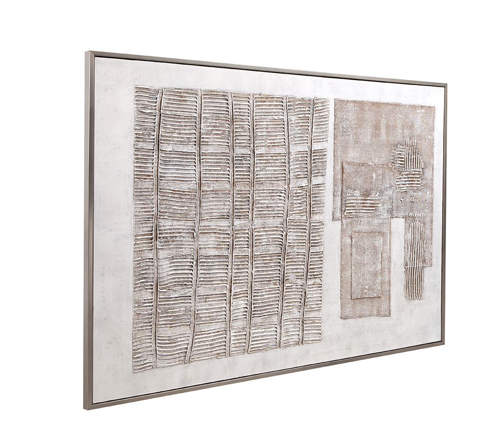 Bassett Mirror - Counted Days Silver Geometric Framed Canvas - 7301-055 view 2