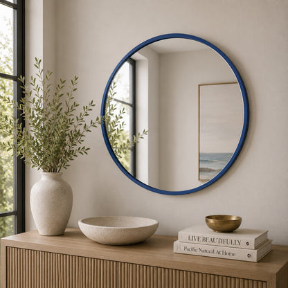 Bassett Mirror - Cyprus 36" Navy Round Wall Mirror - M5237 view 5