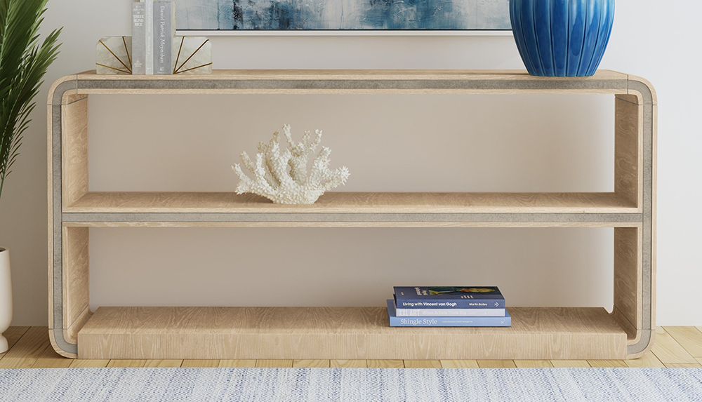 Bassett Mirror - Damone 64" Cerused White Oak Console Table - 6016-LR-400 view 4