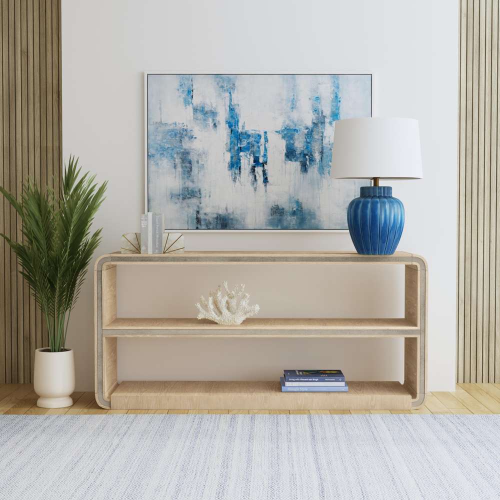 Bassett Mirror - Damone 64" Cerused White Oak Console Table - 6016-LR-400 view 5